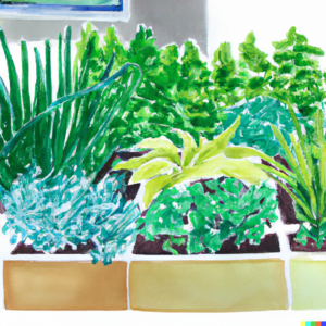 A collection of colorful and lush container gardens, showcasing the importance of proper fertilization.
